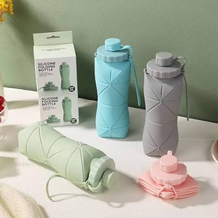 Collapsible Silicone Water Bottle For Travel (600 ML)