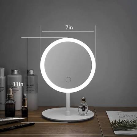 ROUND SHAPE DESKTOP LED MAKEUP MIRROR
