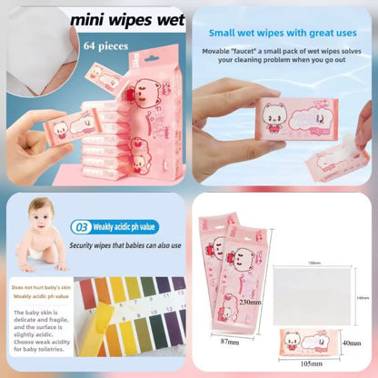 CLEANING MINI PACKED WIPES (64PCS IN ONE PACKET)