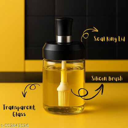 Oil Glass Dispenser Bottle With Silicone Basting Brush (250ML)
