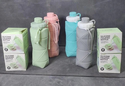 Collapsible Silicone Water Bottle For Travel (600 ML)