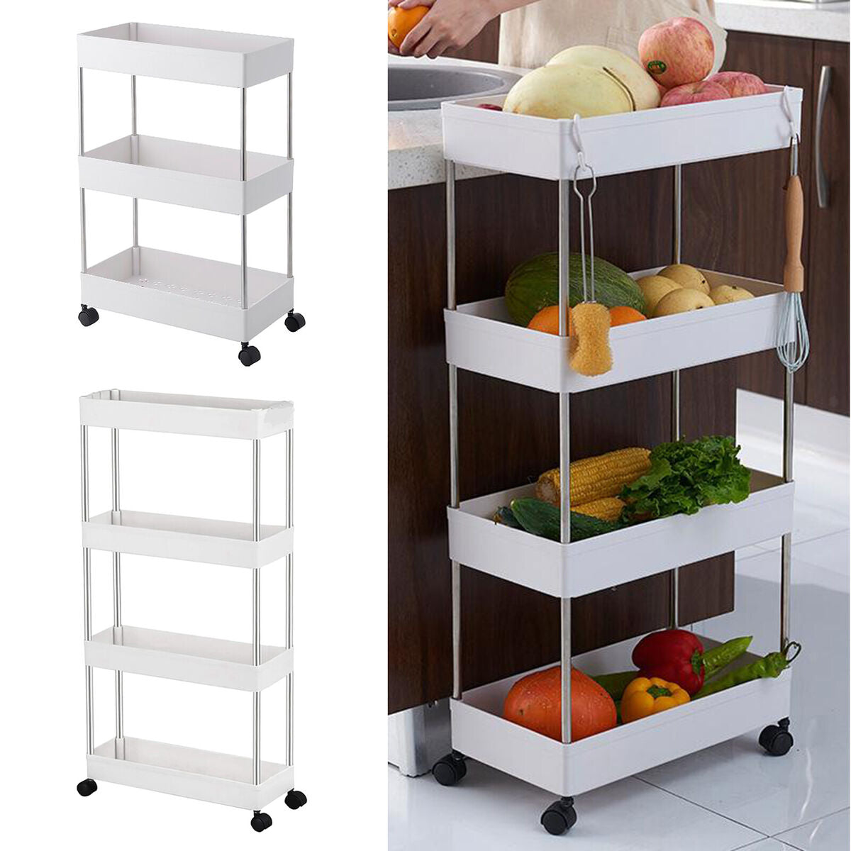 4 LAYER RACK PLASTIC AND METAL ROD