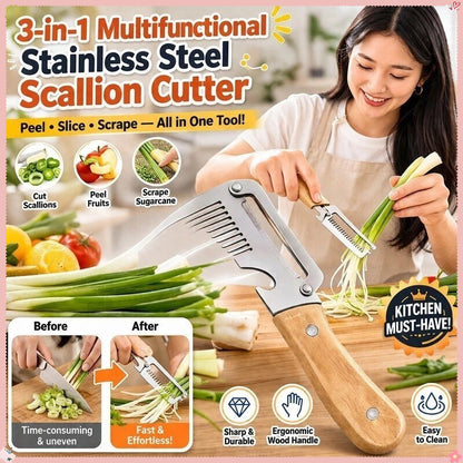3-in-1 Vegetable Peeler With Wooden Handle & Bottle Opener