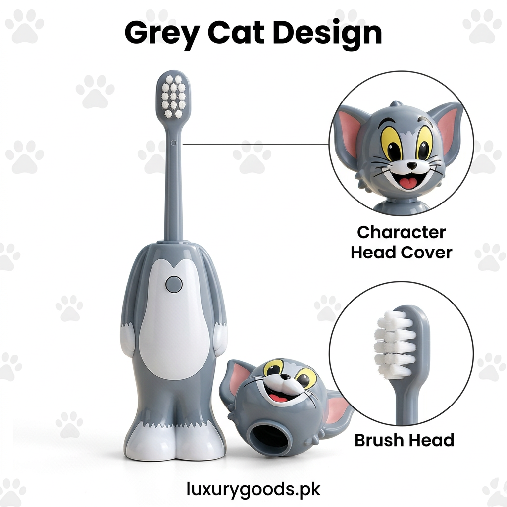 Tom & Jerry Character Toothbrush with Head Cover – 1 Piece